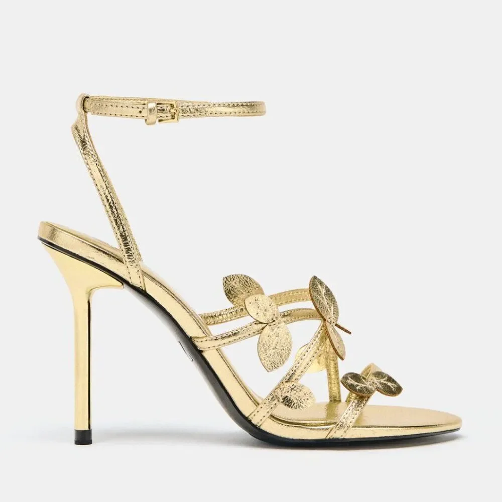 ✨ Zara‎ Metallic Effect Fancy Sandals – New in Shoe Bag - Size 9 (Euro 40)✨